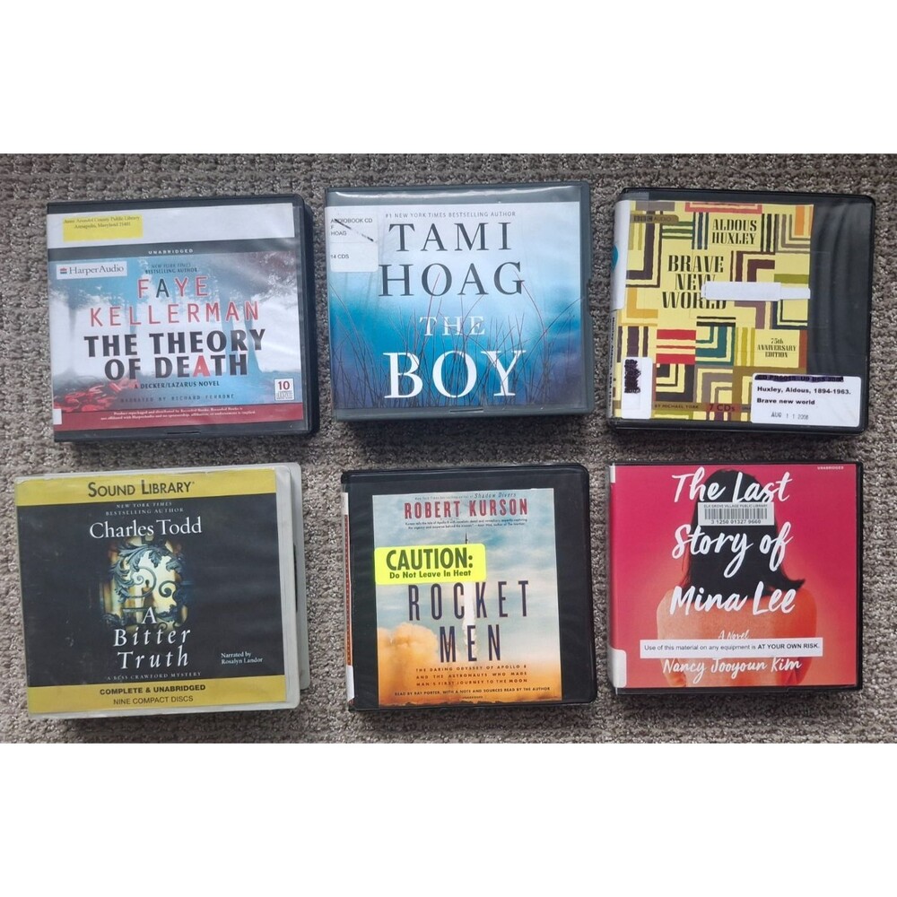 Lot of 6 Audiobooks Books on CD Unabridged Best Sellers Mixed Authors and Genres